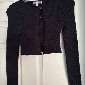 cropped black cardigan